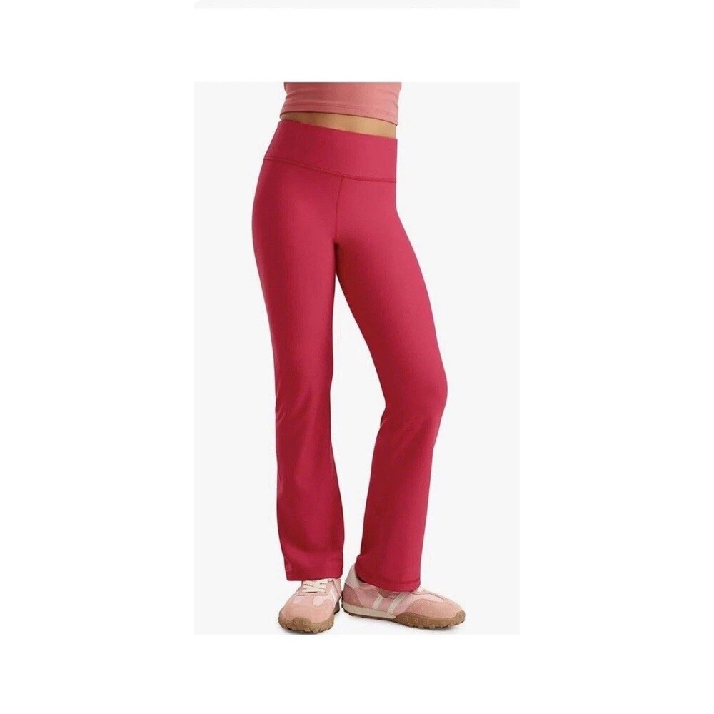 Girls CRZ Yoga Thermal Lined Flare Leggings Magenta Activewear Pants Medium